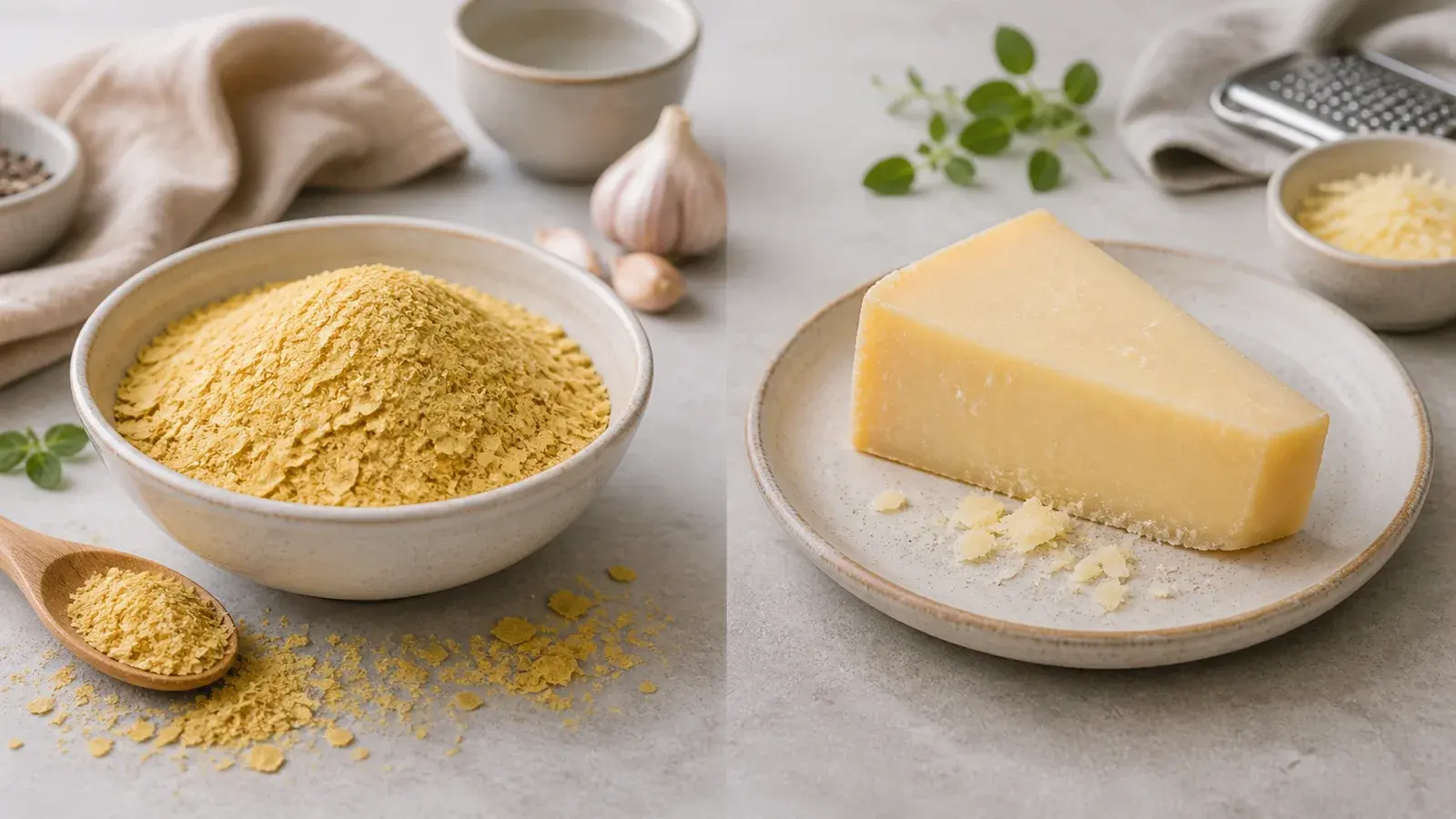 Ingredient comparison photo for Nutritional Yeast vs Cheese: Does It Really Work as a Substitute?