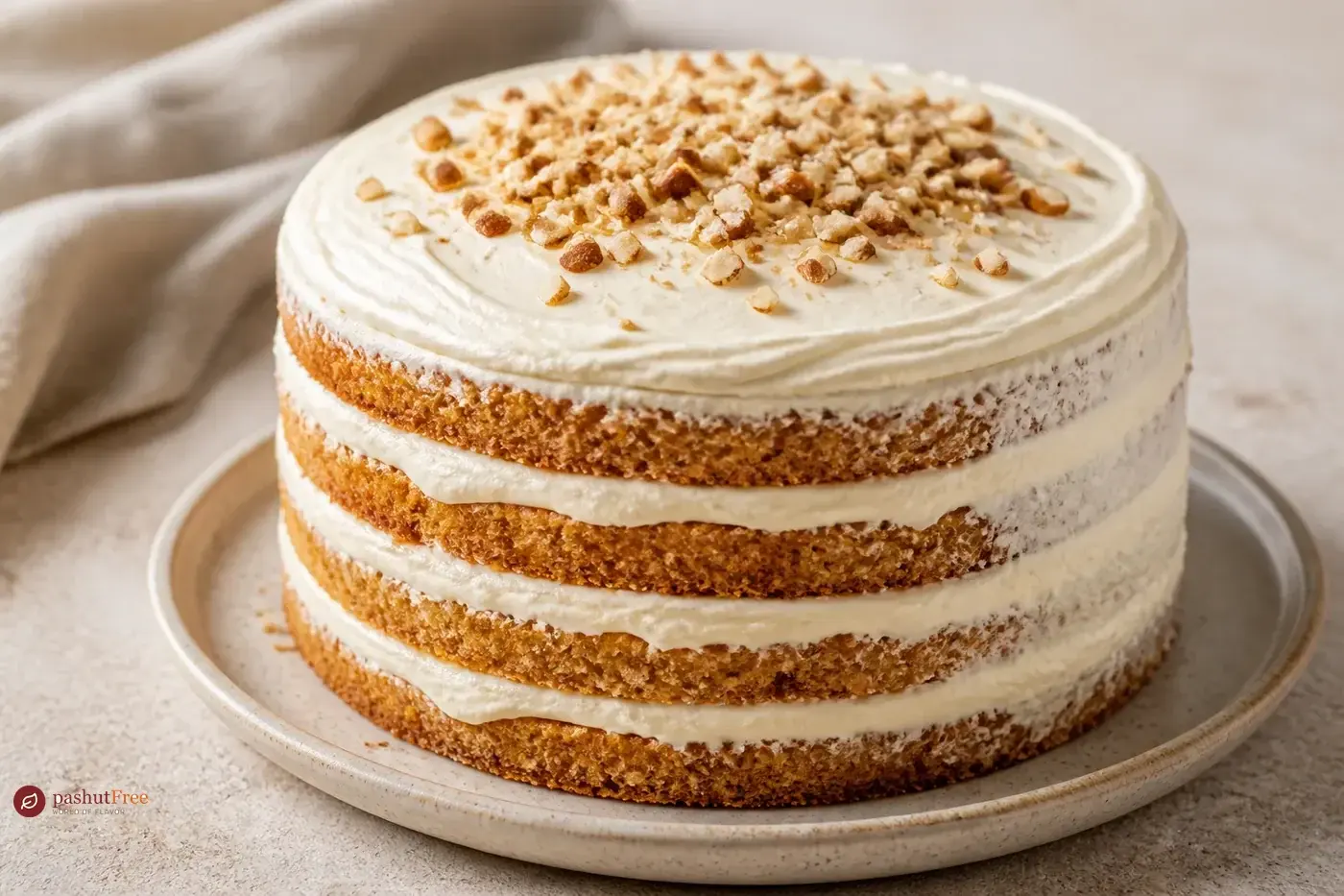 Layered Almond Cake with Whipped Cream כמנה ביתית מוכנה