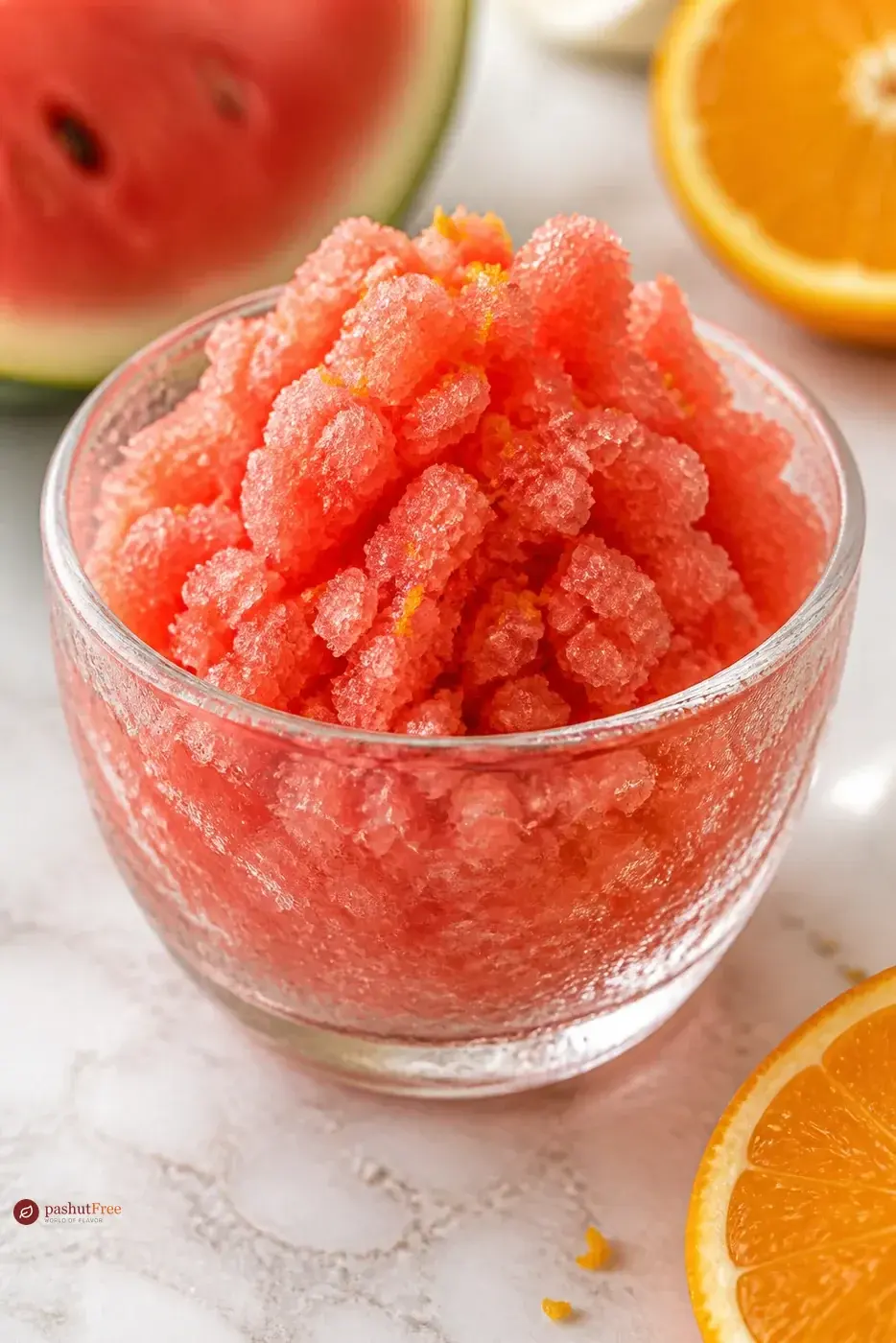 Refreshing Watermelon and Orange Granita כמנה ביתית מוכנה