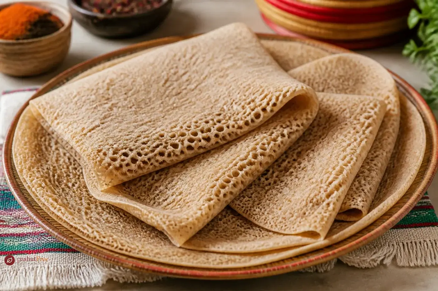 Traditional Ethiopian Flatbread כמנה ביתית מוכנה