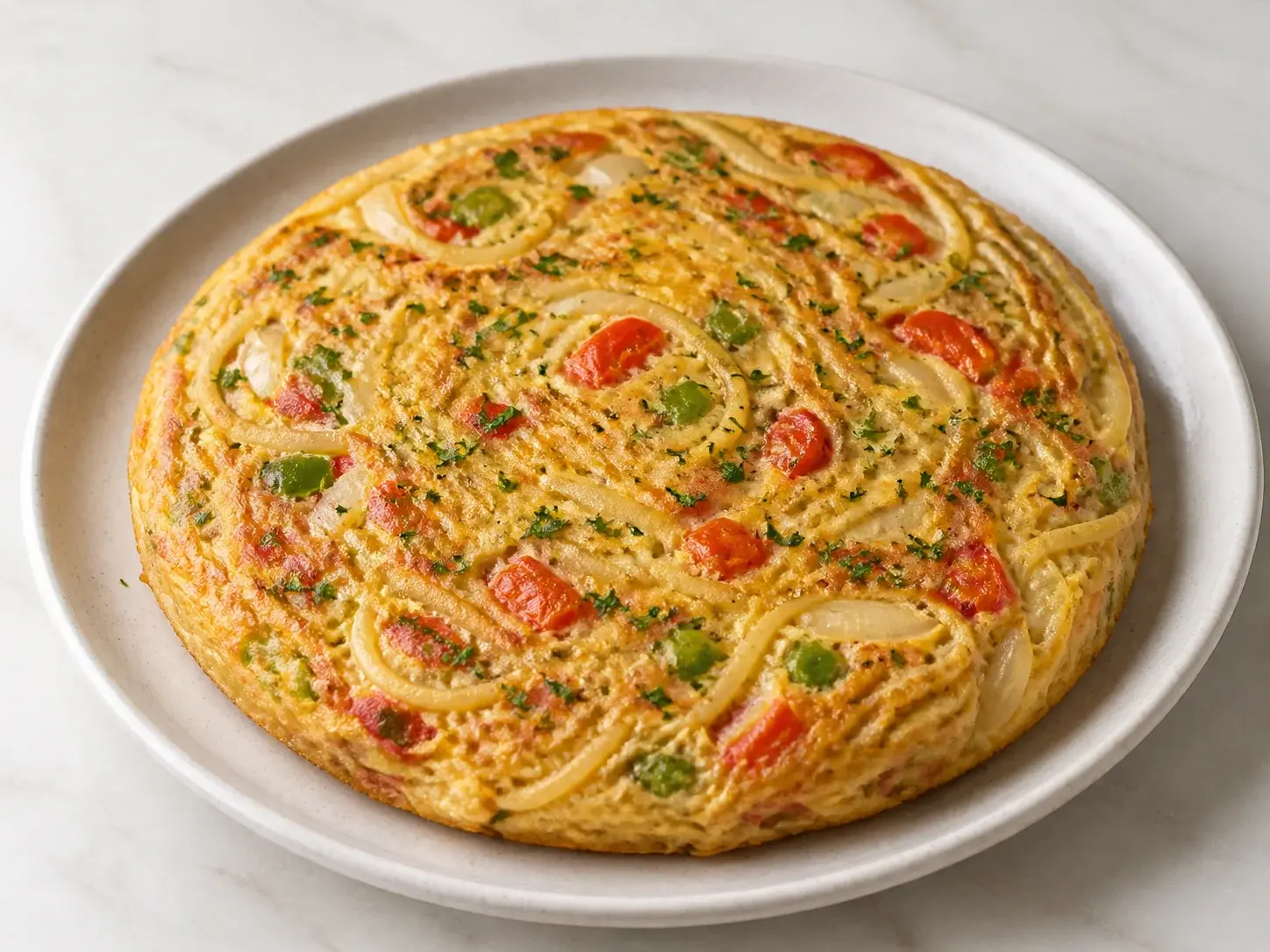 Nutritious Spaghetti Omelette כמנה ביתית מוכנה